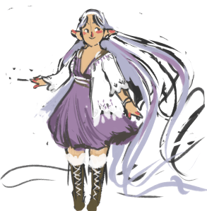 I would not have imagined that my air nymph character would've wound up looking like this, but I love it.